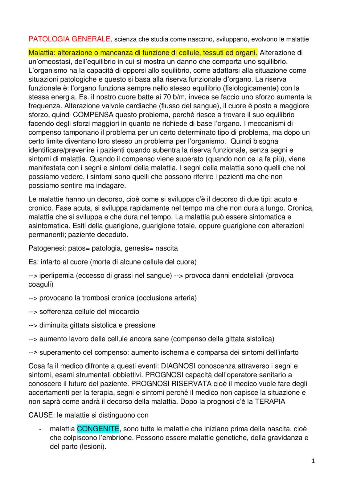 Patologia Generale e Fisiopatologia