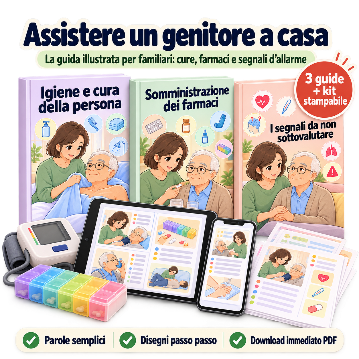 Assistere un Anziano a Casa – Guida Illustrata per Familiari e Caregiver