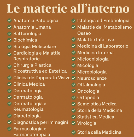 PACCHETTO COMPLETO TUTTE LE MATERIE DI MEDICINA